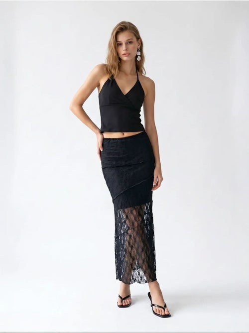 Gonna midi in pizzo a vita alta mixray - Kiabi Gonna midi in pizzo a vita alta mixray - Kiabi