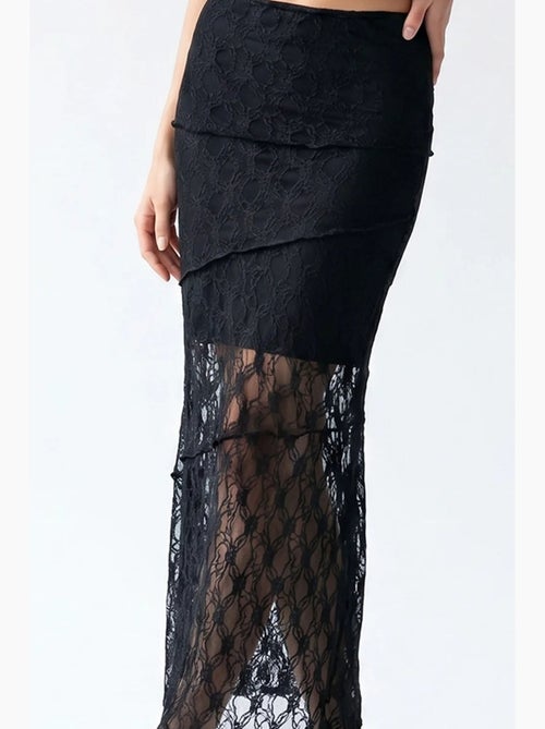 Gonna midi in pizzo a vita alta mixray - Kiabi Gonna midi in pizzo a vita alta mixray - Kiabi