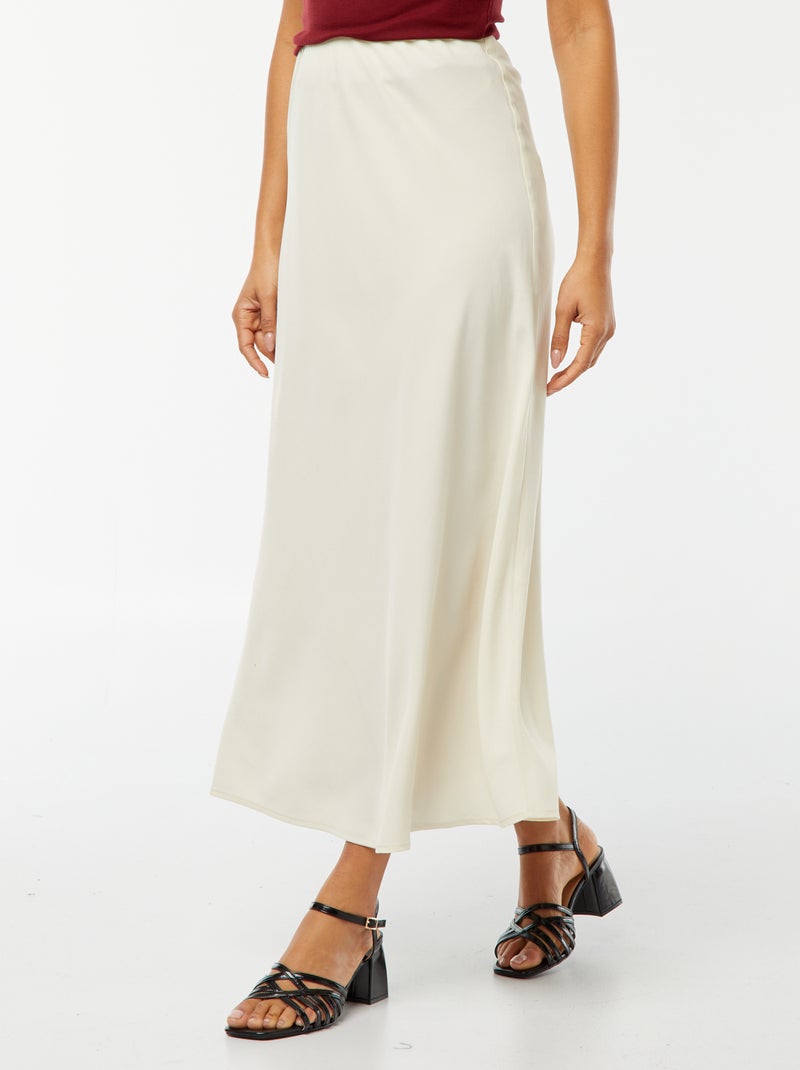 Gonna midi in raso BIANCO - Kiabi