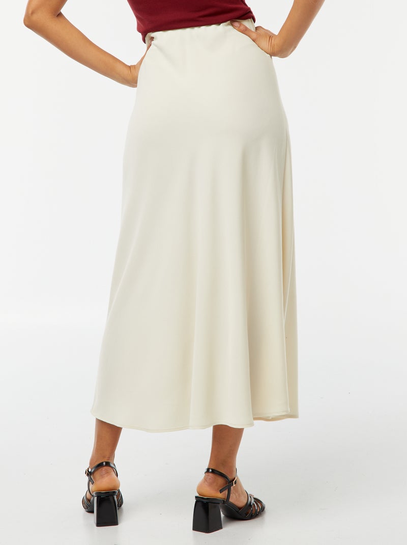 Gonna midi in raso BIANCO - Kiabi