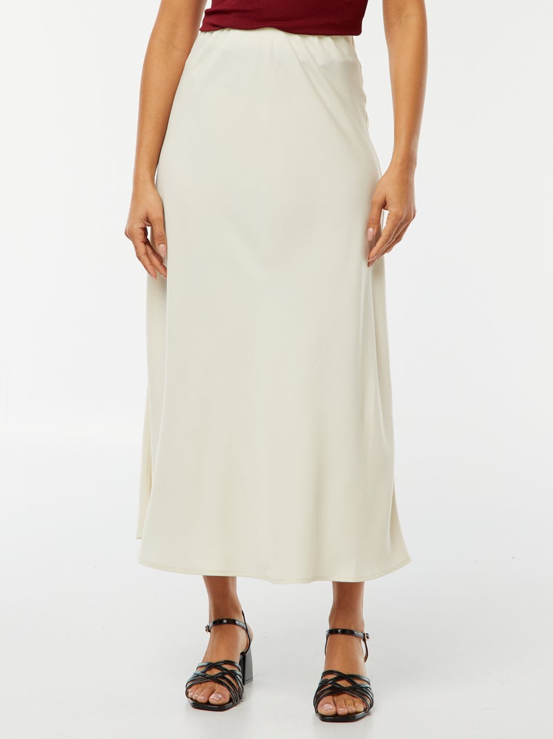 Gonna midi in raso BIANCO - Kiabi