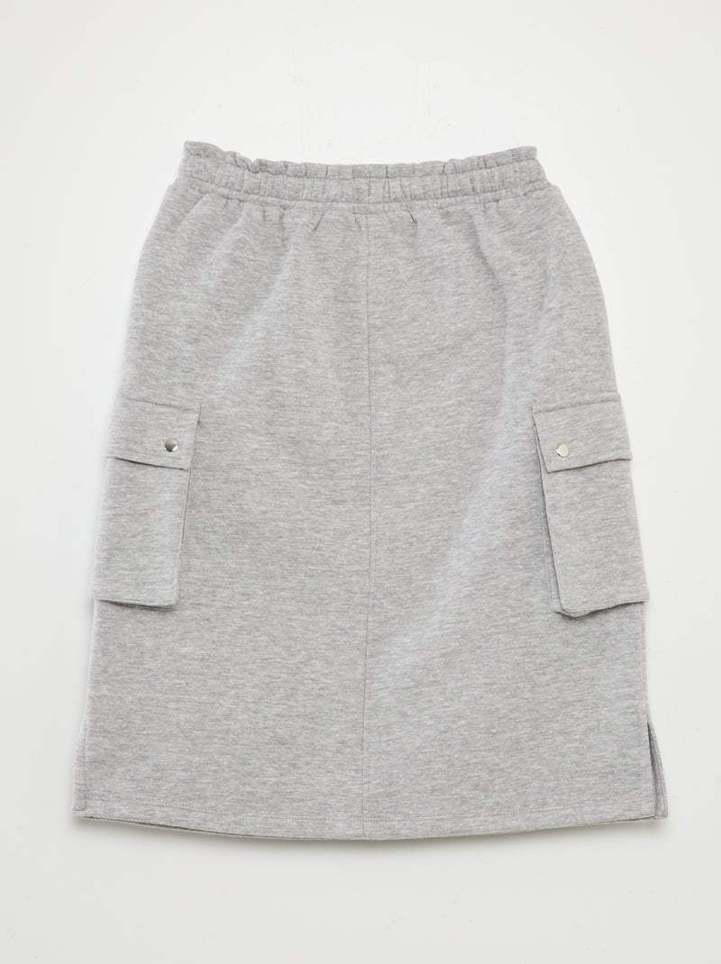 Gonna midi in tessuto felpato GRIGIO - Kiabi