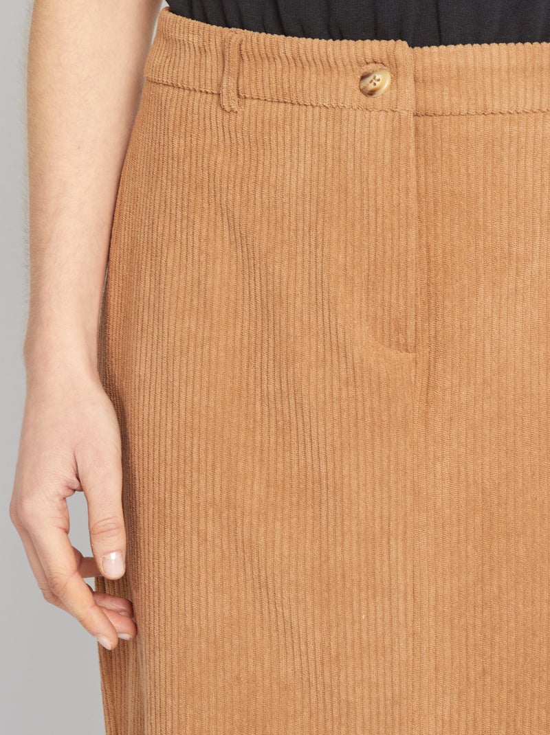 Gonna midi in velluto a coste BEIGE - Kiabi