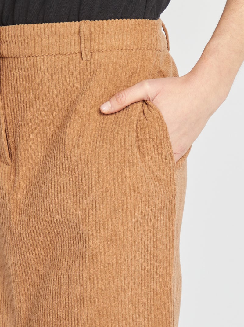 Gonna midi in velluto a coste BEIGE - Kiabi