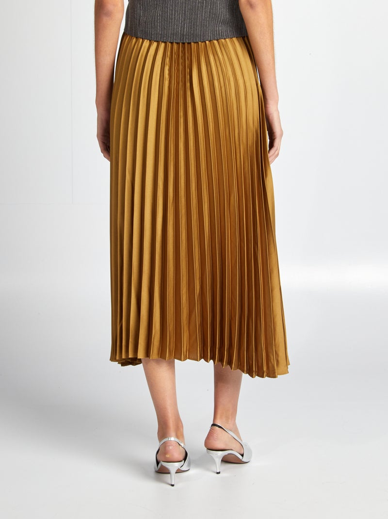 Gonna midi plissettata Ocra - Kiabi