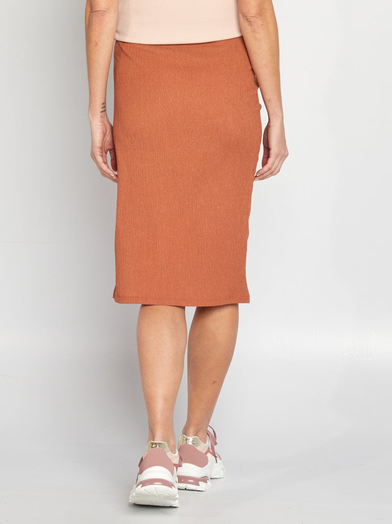 Gonna midi premaman in maglia goffrata MARRONE - Kiabi