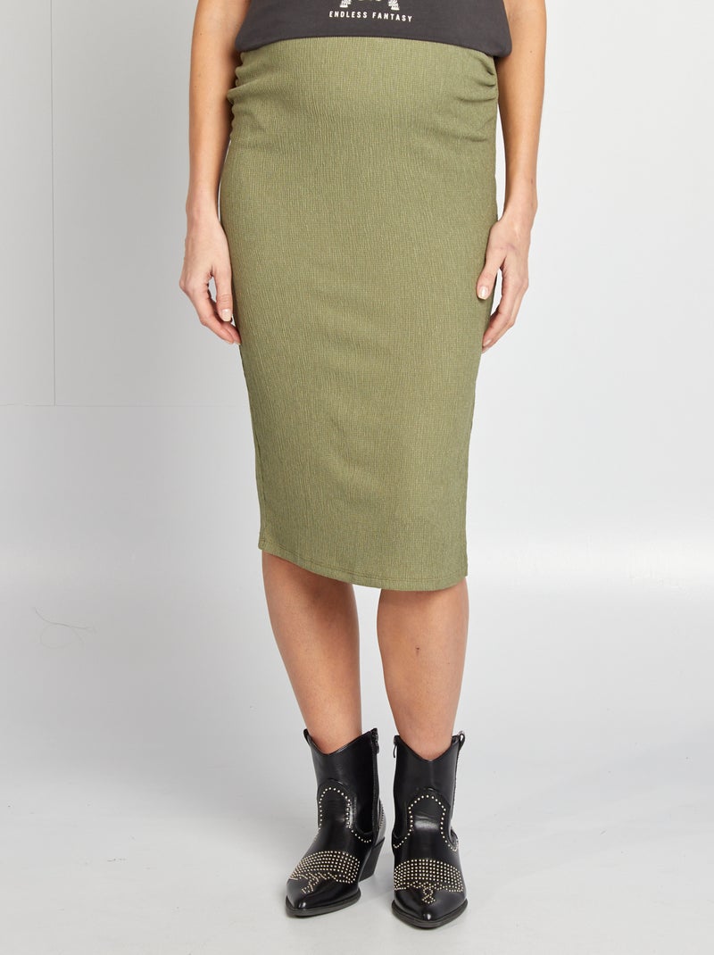 Gonna midi premaman in maglia goffrata VERDE - Kiabi