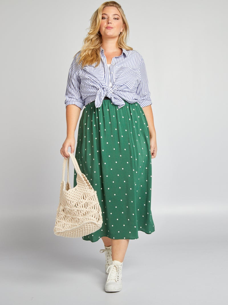 Gonna midi stampata all over VERDE - Kiabi