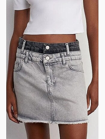 Gonna mini in denim a vita media da donna dilvin
