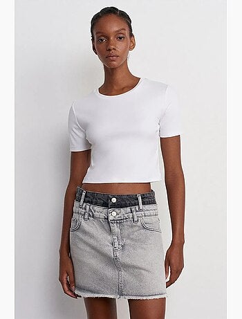 Gonna mini in denim a vita media da donna dilvin