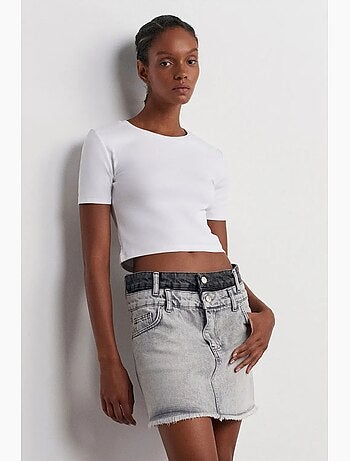 Gonna mini in denim a vita media da donna dilvin