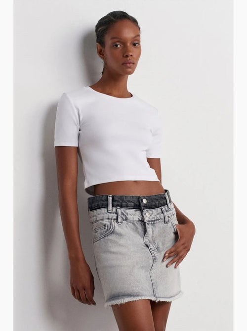 Gonna mini in denim a vita media da donna dilvin - Kiabi Gonna mini in denim a vita media da donna dilvin - Kiabi