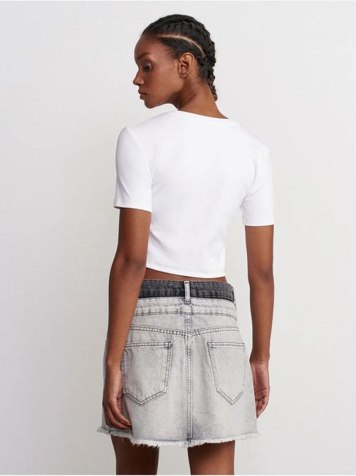 Gonna mini in denim a vita media da donna dilvin - Kiabi Gonna mini in denim a vita media da donna dilvin - Kiabi