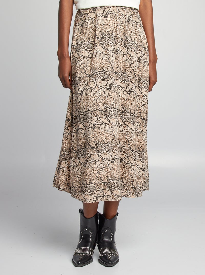 Gonna morbida con motivo BEIGE - Kiabi