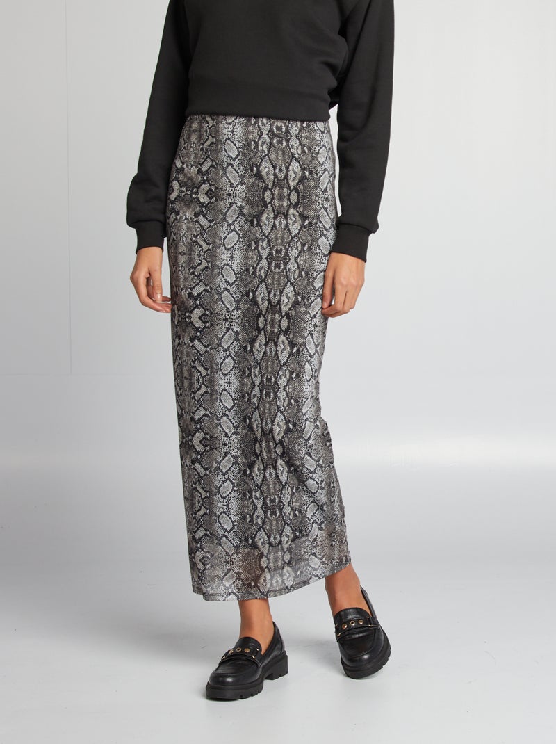 Gonna morbida con motivo GRIGIO - Kiabi