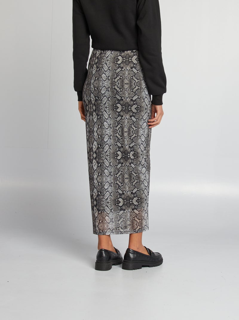 Gonna morbida con motivo GRIGIO - Kiabi