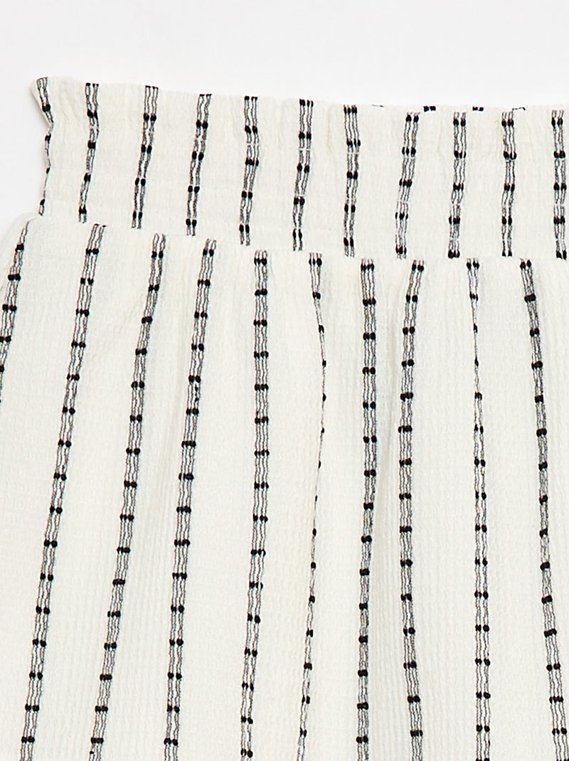 Gonna pantaloncino a righe verticali sottili Bianco - Kiabi