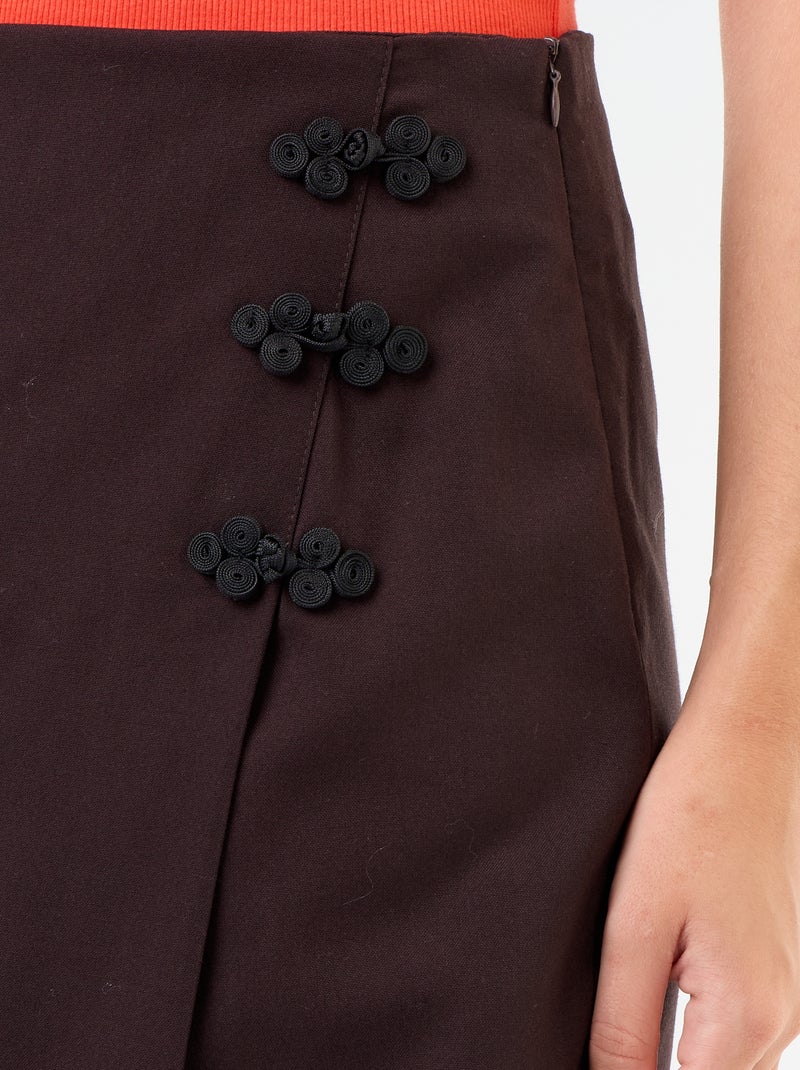 Gonna-pantaloncino con dettagli mandarino Marrone - Kiabi