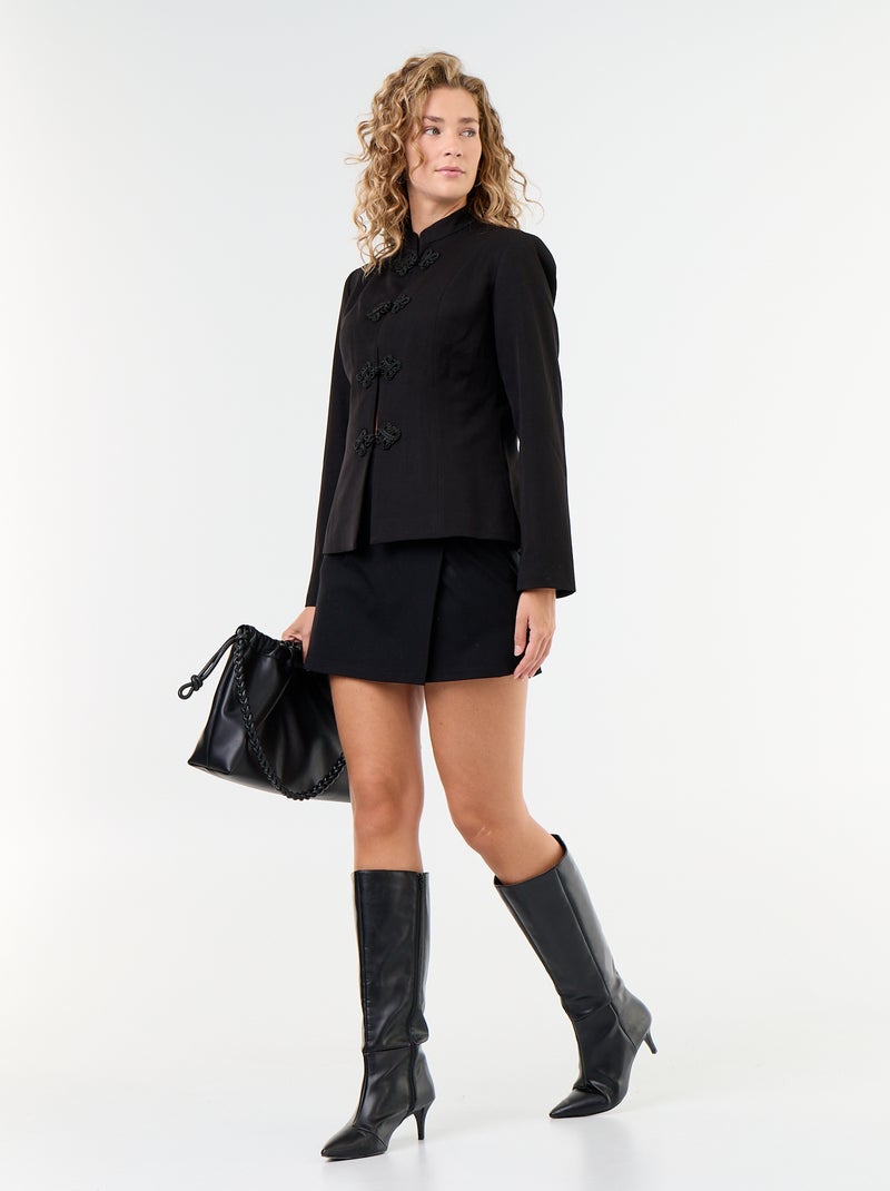 Gonna-pantaloncino con dettagli mandarino Nero - Kiabi