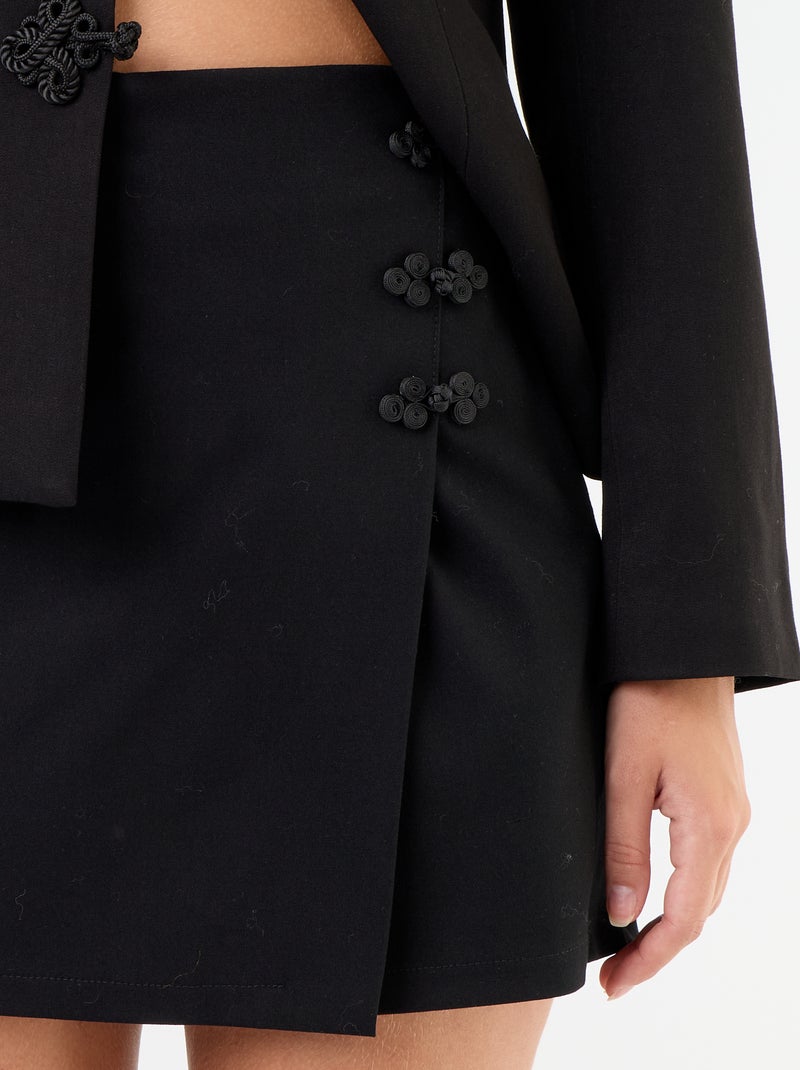 Gonna-pantaloncino con dettagli mandarino Nero - Kiabi