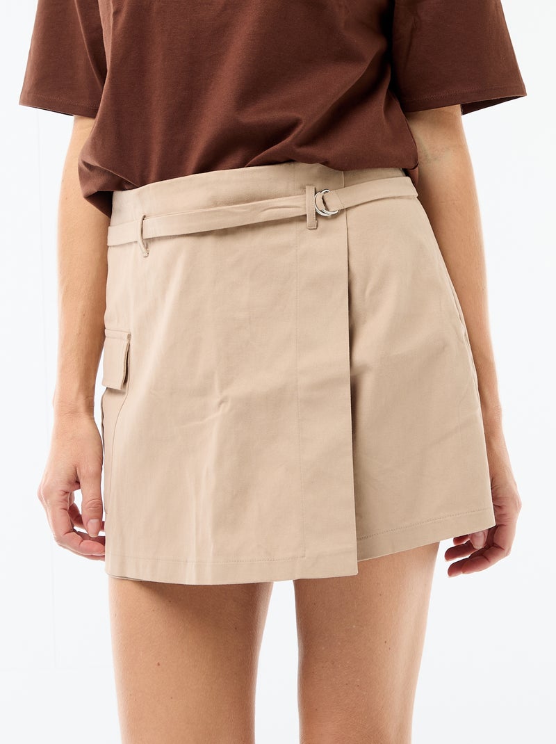 Gonna pantaloncino corta con cintura Beige - Kiabi