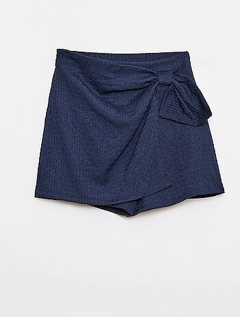 Gonna-pantaloncino corta in maglia leggera a tinta unita