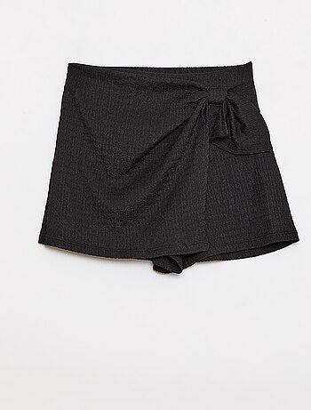 Gonna-pantaloncino corta in maglia leggera a tinta unita