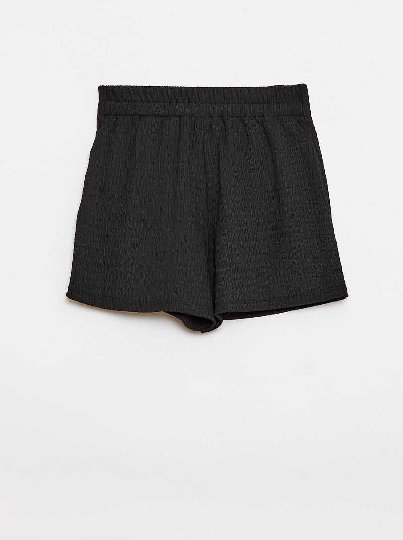 Gonna-pantaloncino corta in maglia leggera a tinta unita Nero - Kiabi