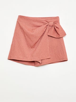 Gonna-pantaloncino corta in maglia leggera a tinta unita