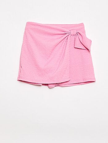 Gonna-pantaloncino corta in maglia leggera a tinta unita