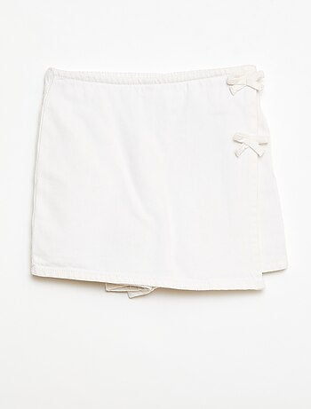 Gonna pantaloncino corto in denim con nodi