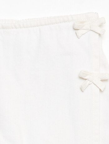Gonna pantaloncino corto in denim con nodi