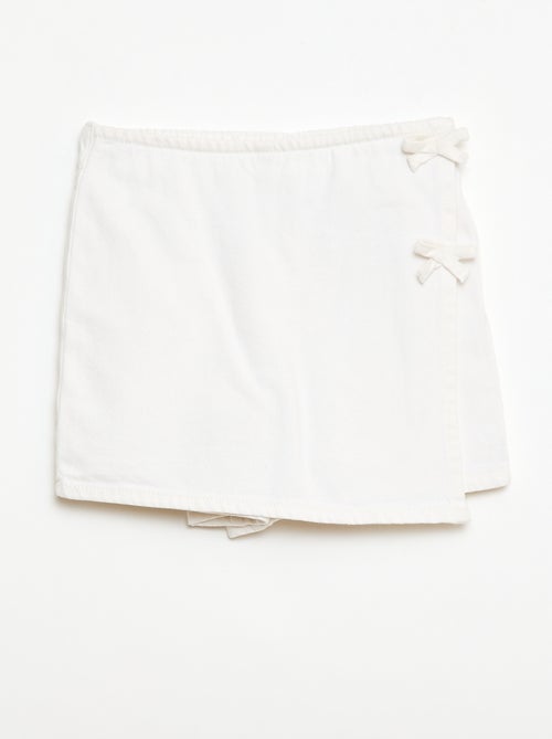 Gonna pantaloncino corto in denim con nodi - Kiabi