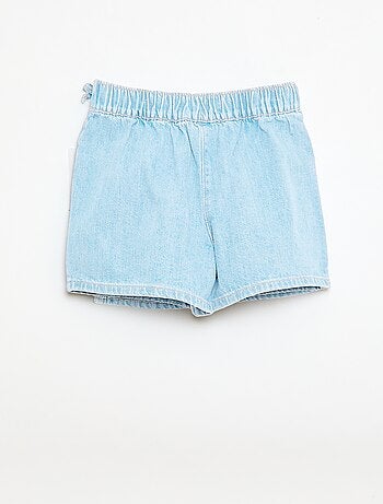 Gonna pantaloncino corto in denim con nodi
