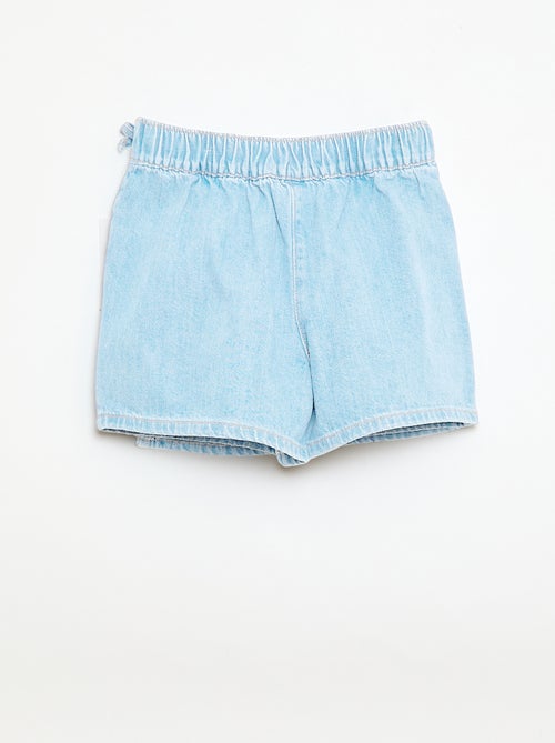 Gonna pantaloncino corto in denim con nodi - Kiabi