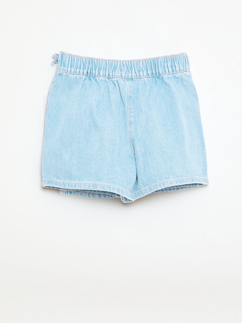 Gonna pantaloncino corto in denim con nodi Blu - Kiabi