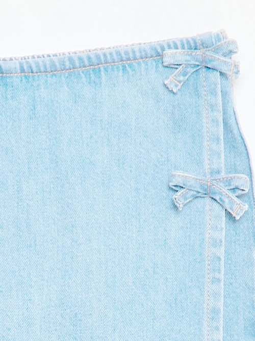 Gonna pantaloncino corto in denim con nodi - Kiabi