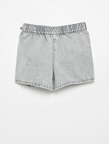 Gonna pantaloncino corto in denim con nodi