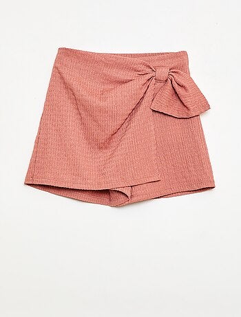 Gonna-pantaloncino corto in maglia leggera tinta unita