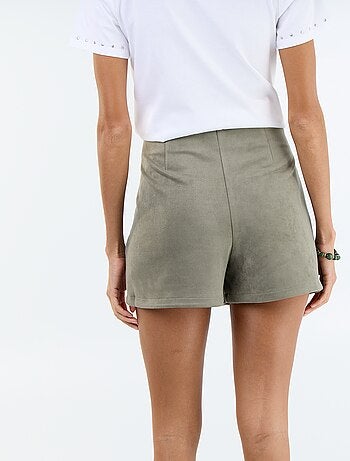 Gonna pantaloncino in camoscio sintetico