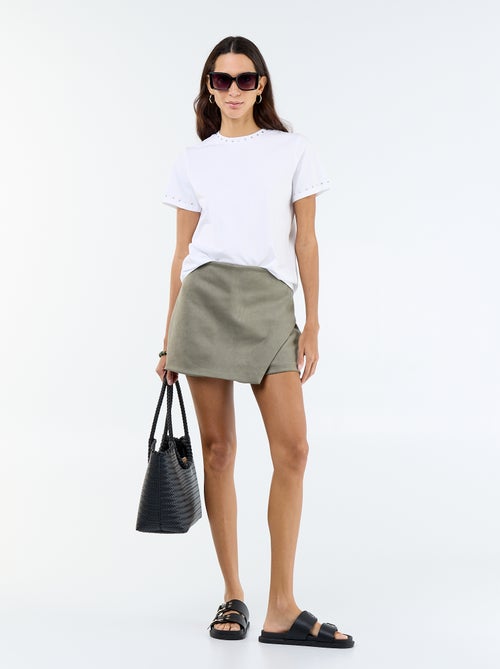 Gonna pantaloncino in camoscio sintetico - Kiabi