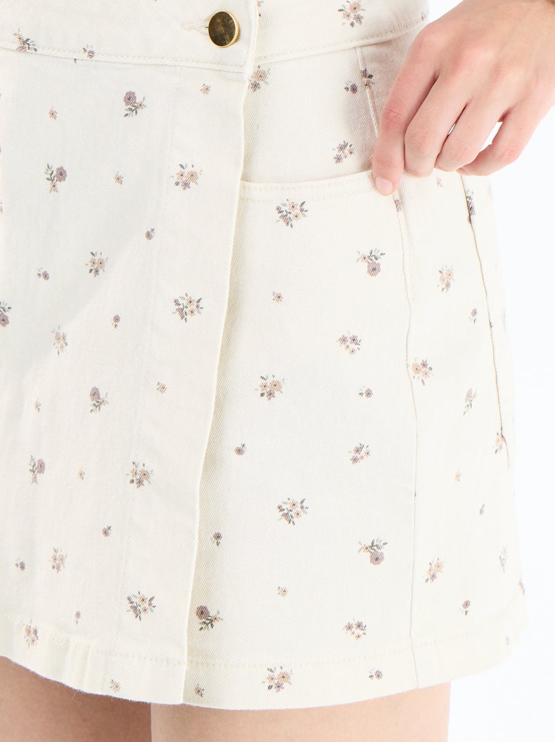 Gonna pantaloncino in denim Bianco - Kiabi