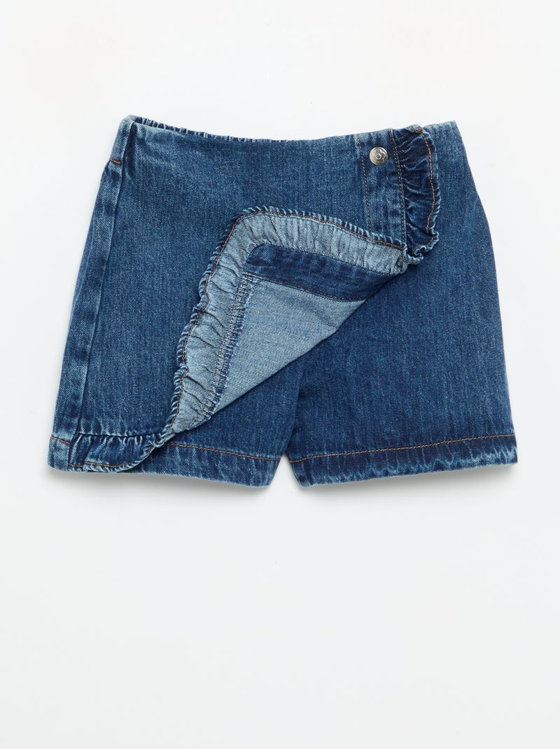 Gonna-pantaloncino in denim Blu - Kiabi