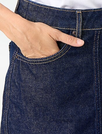 Gonna-pantaloncino in denim grezzo