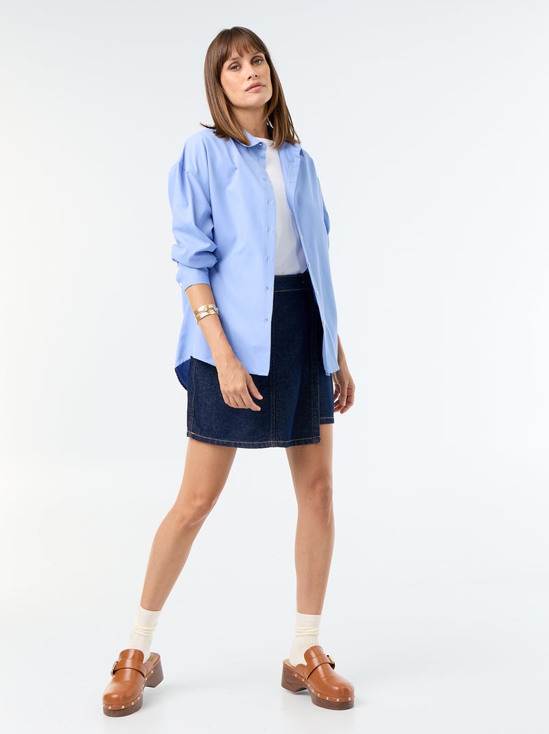 Gonna-pantaloncino in denim grezzo Blu - Kiabi