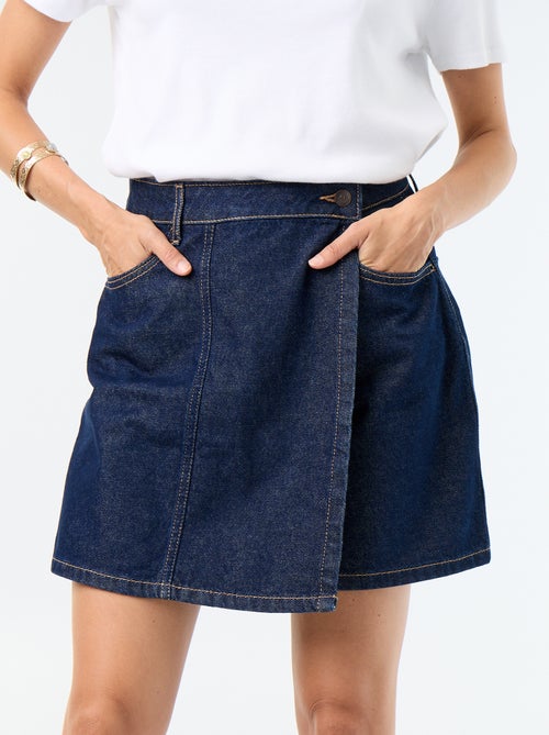 Gonna-pantaloncino in denim grezzo - Kiabi Gonna-pantaloncino in denim grezzo - Kiabi
