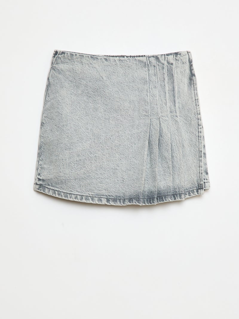 Gonna-pantaloncino in denim Grigio - Kiabi