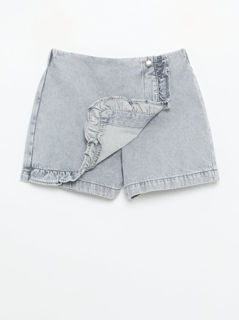 Gonna-pantaloncino in denim Grigio - Kiabi