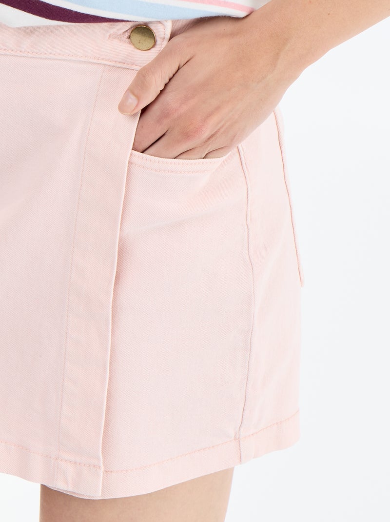 Gonna pantaloncino in denim Rosa - Kiabi