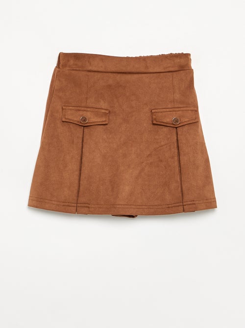 Gonna-pantaloncino in finta pelle scamosciata - Kiabi